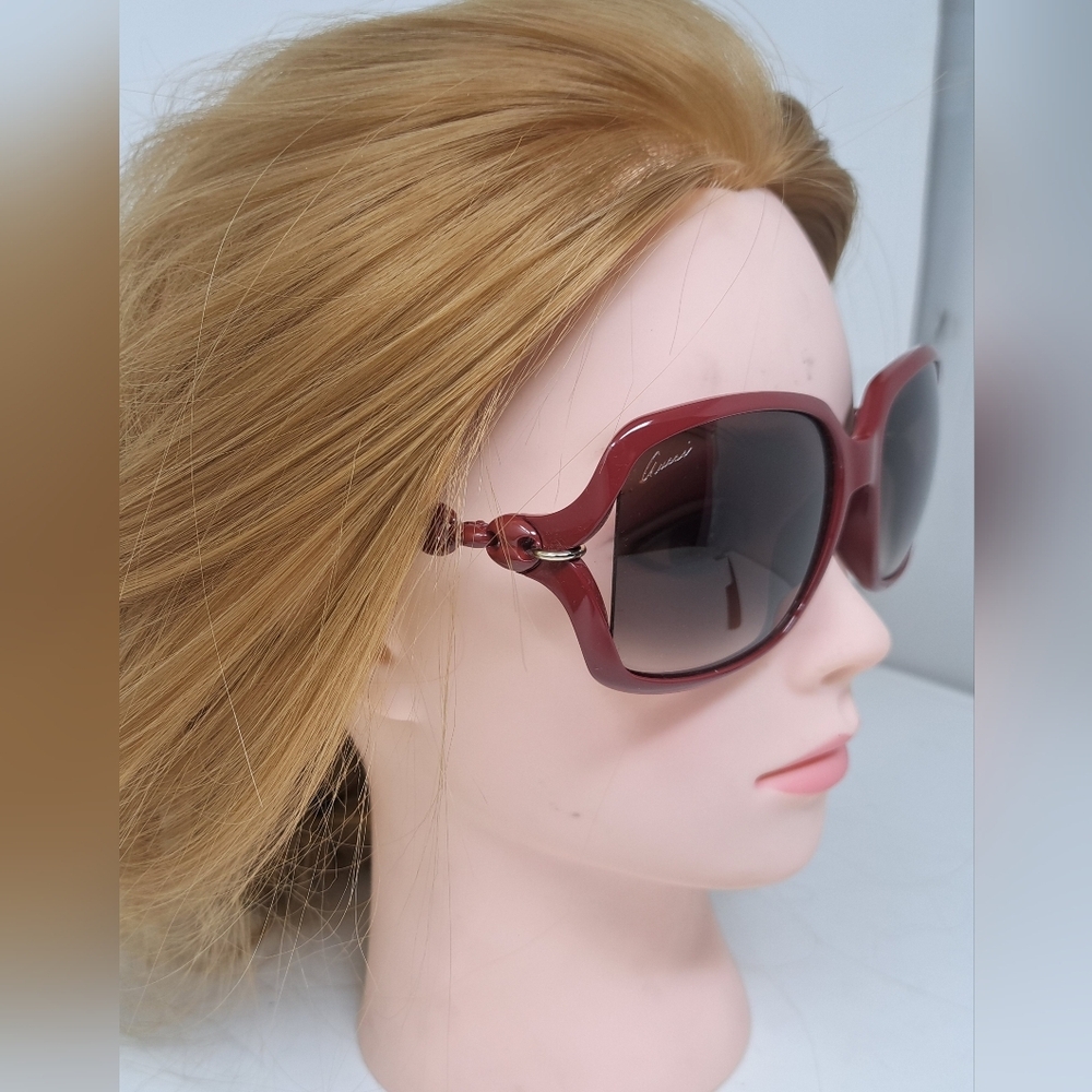 Gucci Womens Marina Chain Sunglasses Red Vintage Y2K GG3597/F/S 3GQJD 58-16-115 - Picture 4 of 16